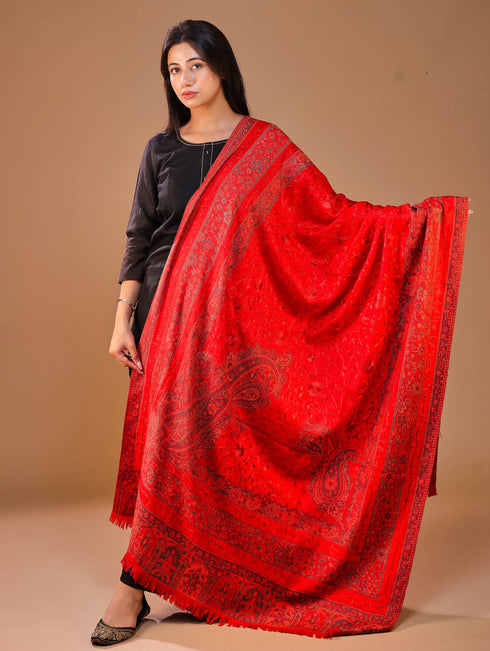 Women's Jamawar Aari Embroidery Wool Shawl